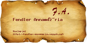 Fendler Annamária névjegykártya